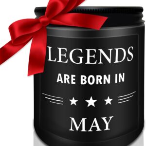 Gifts for Men, Mens Birthday Gift Ideas for Dad Grandpa Husband Son Uncle Teacher Coworkers Boss, Legends are Born in May Candle Gift for Men Unique