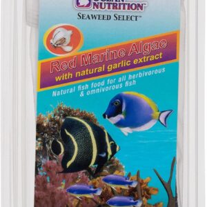 Ocean Nutrition Seaweed Sheets - Nutritious Red Marine Algae Saltwater Fish Food with Natural Garlic Extract for Algae Eater Fish - Perfect for Herbivorous & Omnivorous Fish, 10-Sheets 1.0 oz (30 g)