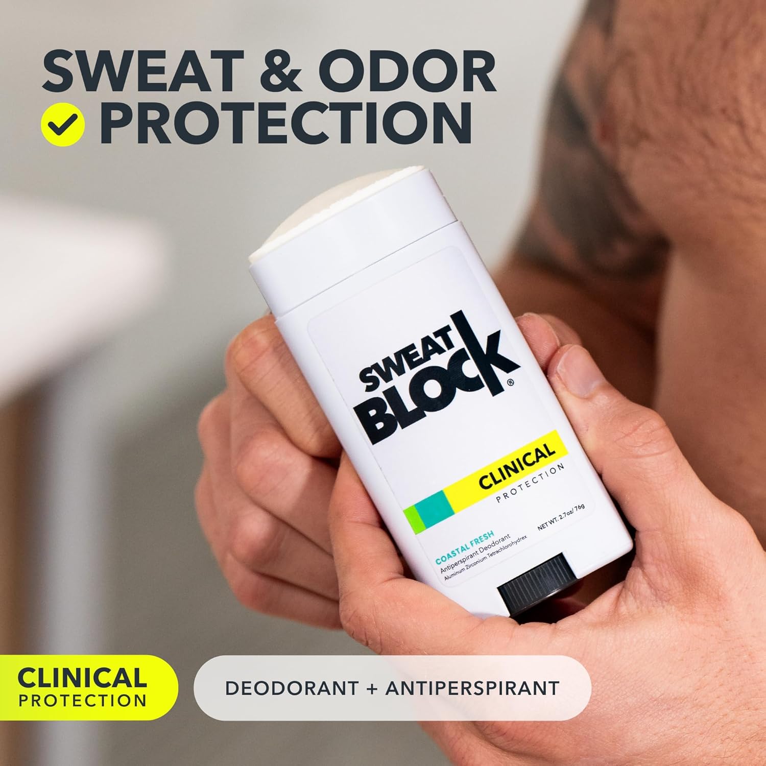 SweatBlock Clinical Strength Deodorant Antiperspirant for Men and Women Coastal Fresh Scent 48 Hour Protection Against Sweat and Odor Designed for High Heat and Stress Long-Lasting Freshness - Image 2