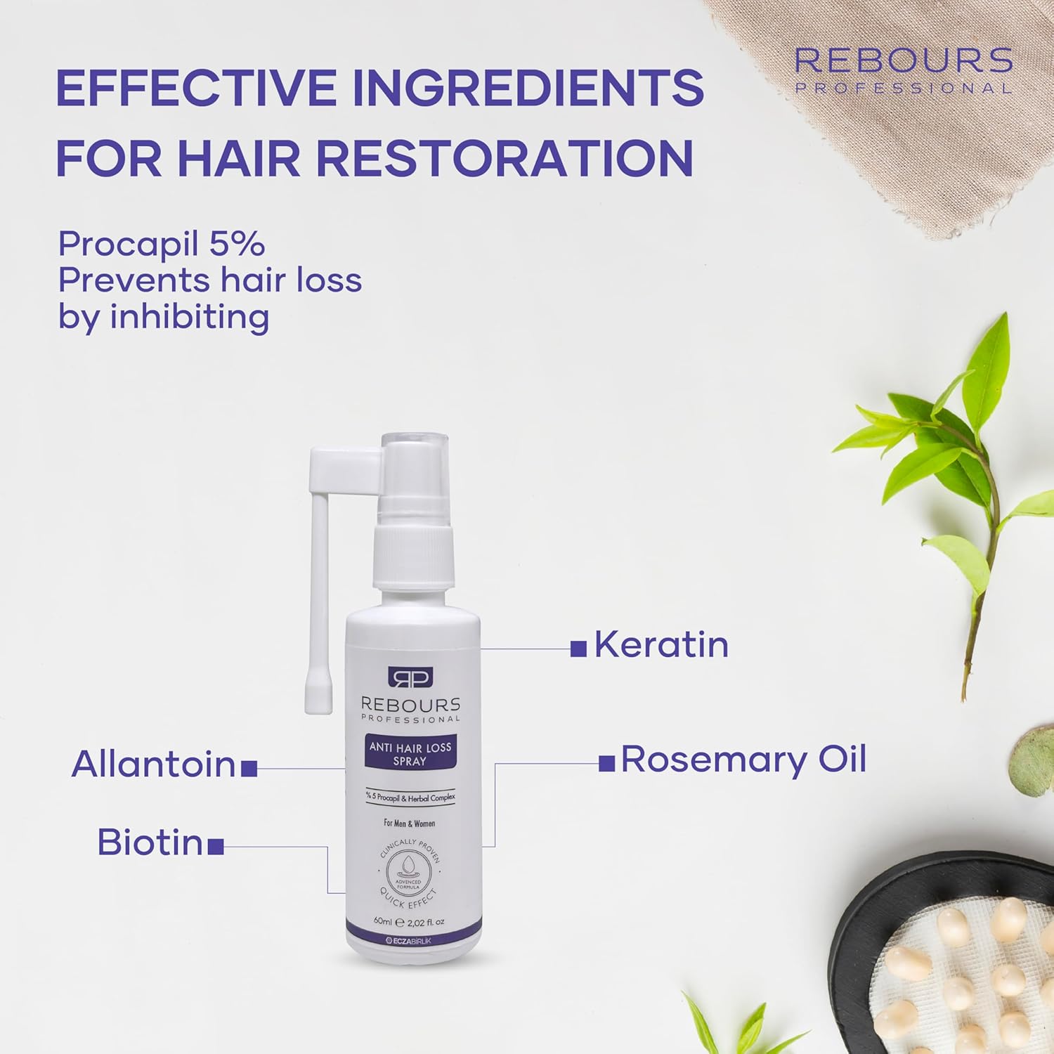 100ml Hair Regrowth Treatment Spray for All Hair Types with 5% Procapil - Image 3