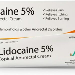 Maximum Strength 5% Lidocaine Hemorrhoid Treatment Cream for External and Internal Hemorrhoids Treatment Burn Itch Pain Relief Topical Anorectal Cream - 30 Gram Tube Made in USA