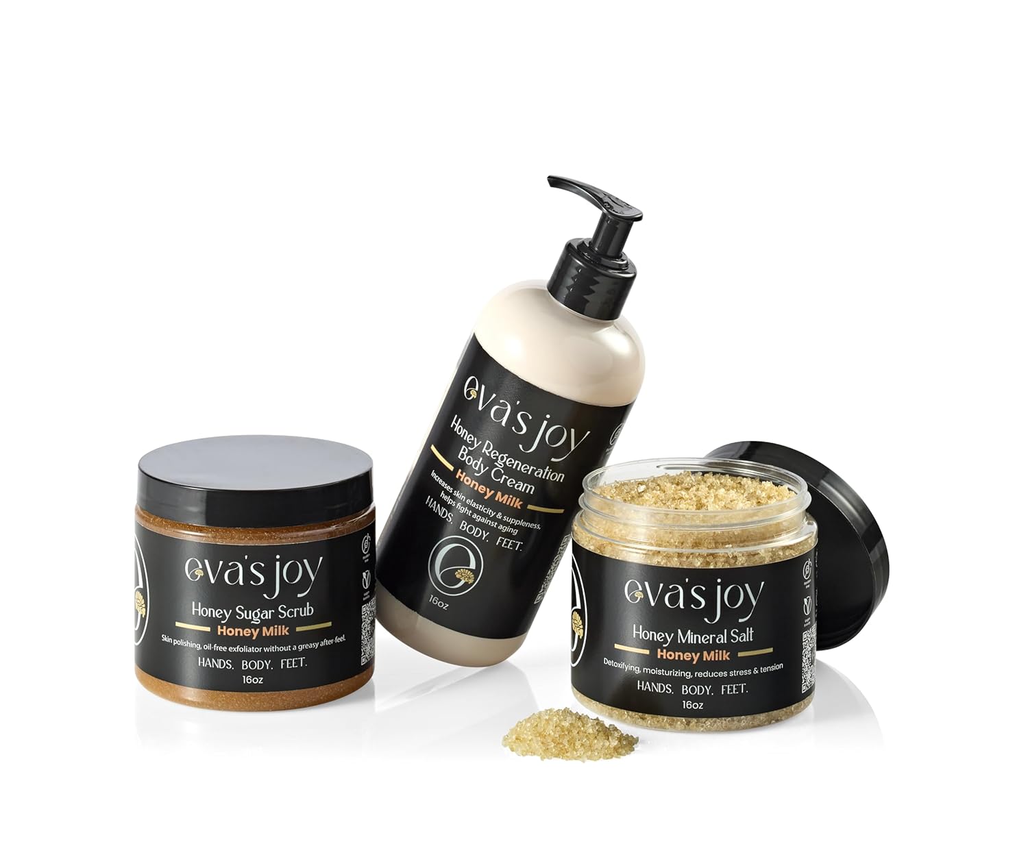 Evaโs Joy Honey Milk Sugar Scrub, Hydrating & Exfoliating, Moisturizing & Skin-Smoothing, Reduces Rough Patches, Gentle Body Scrub, 16 oz - Image 8