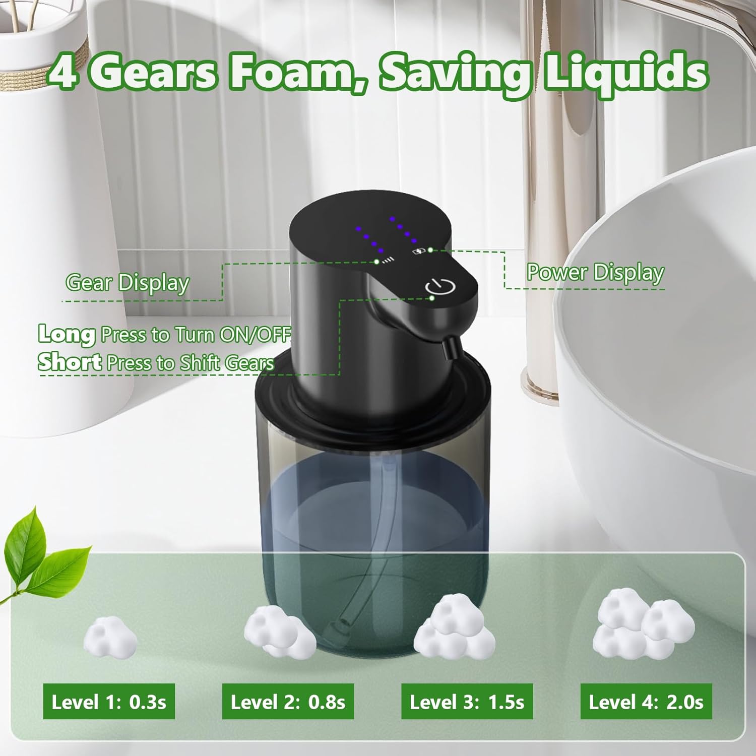 13.5oz Wall Mounted Touchless Automatic Soap Dispenser Rechargeable for Bathroom Kitchen - Image 2