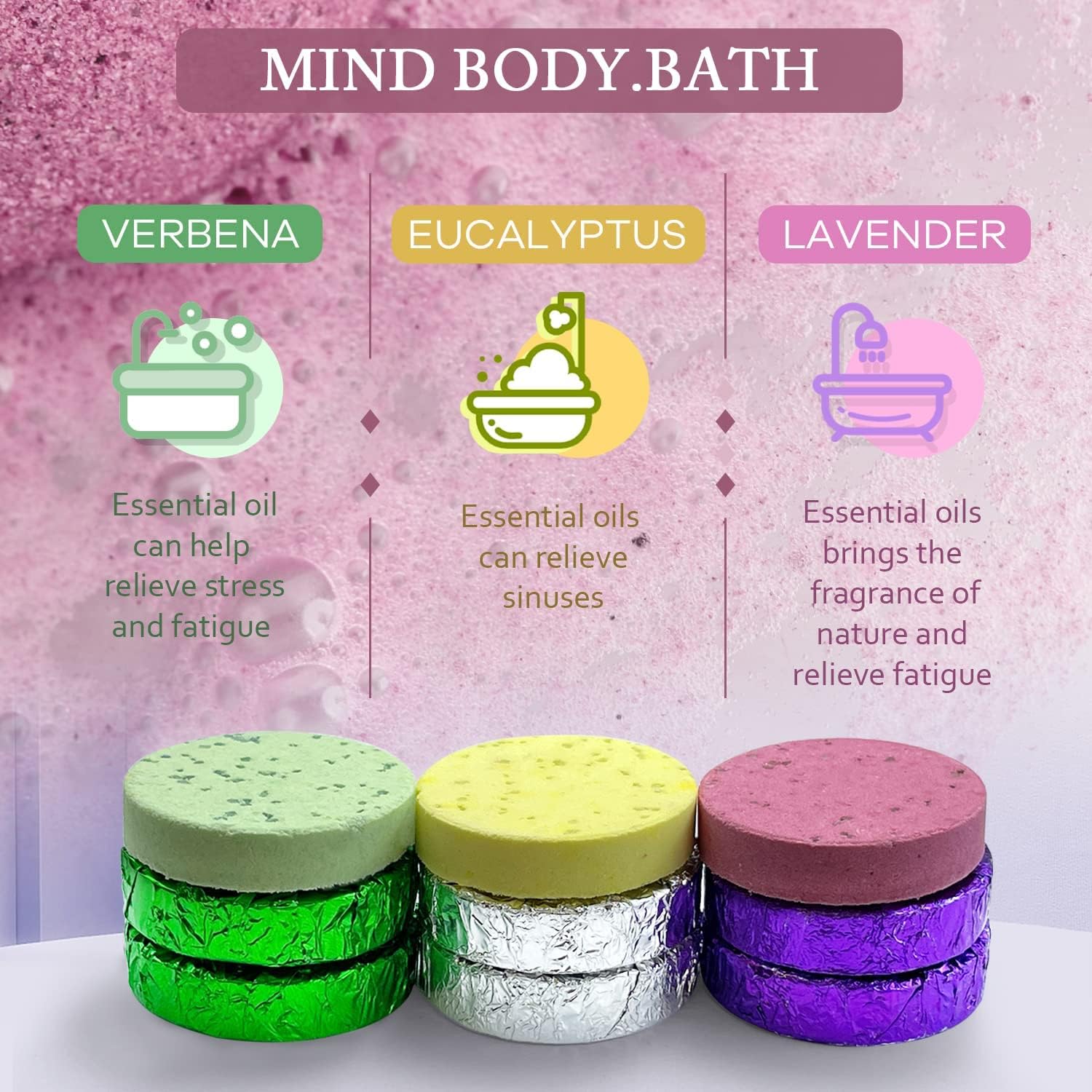 Aromatic Shower Steamers Gift Set, 45 Individually Wrapped Tablets for Men and Women - Image 2