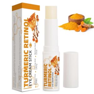 Turmeric Retinol Eye Cream Stick, Hydrating Turmeric Under Eye Cream for Dark Circles Puffiness Eye Bags, Daily Retinol Eye Balm Stick for Firming Fine Lines Wrinkles For Dull Eye Skin