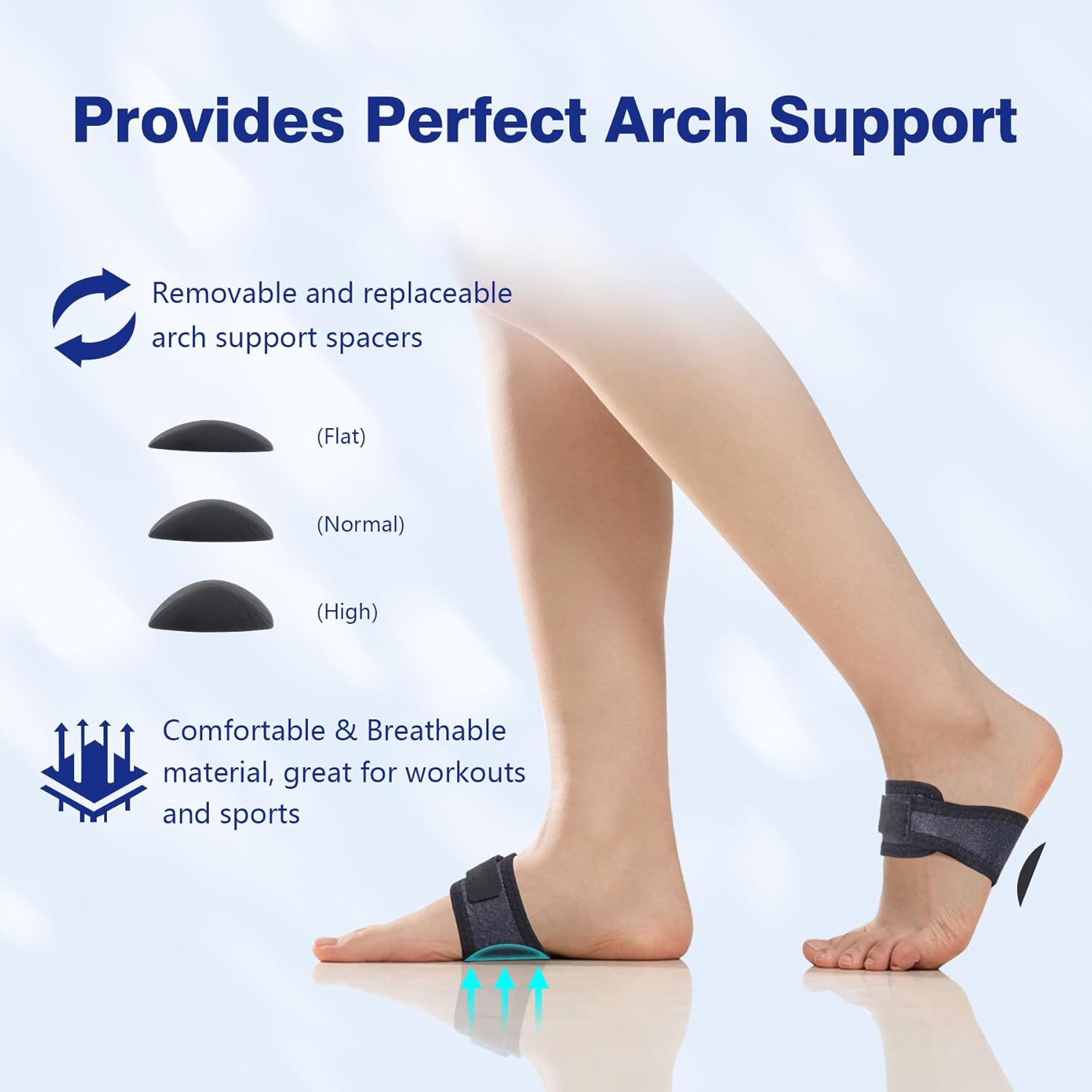 Adjustable Foot Arch Support Brace 1 Pair for Flat Feet and Plantar Fasciitis Relief - Image 2