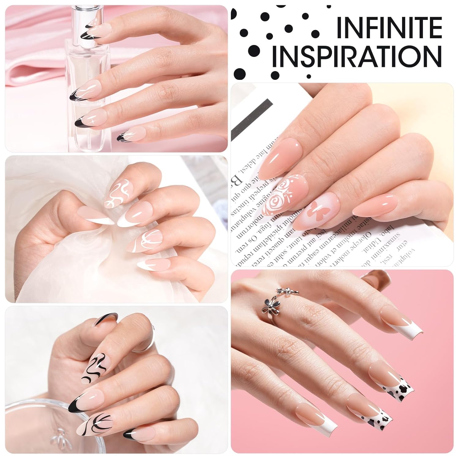 GELLEN Nail Painting Gel 2Pcs 8G Black & White No Wipe Pat Painting Nail Gel for Drawing Striper Liner Floral Painting Gel Polish Nail Art for Salon Home DIY Manicure, UV/LED Curing Required - Image 7
