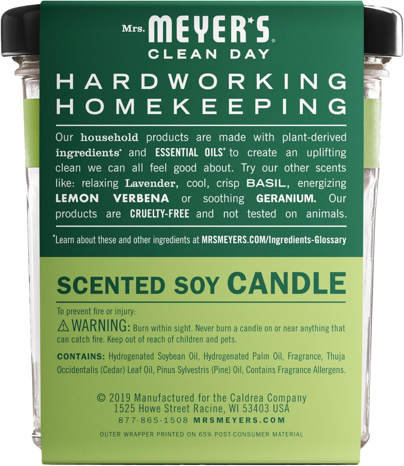 Mrs. Meyer's Clean Day Iowa Pine Scented Soy Candle 7.2 Oz Single Pack - Image 2
