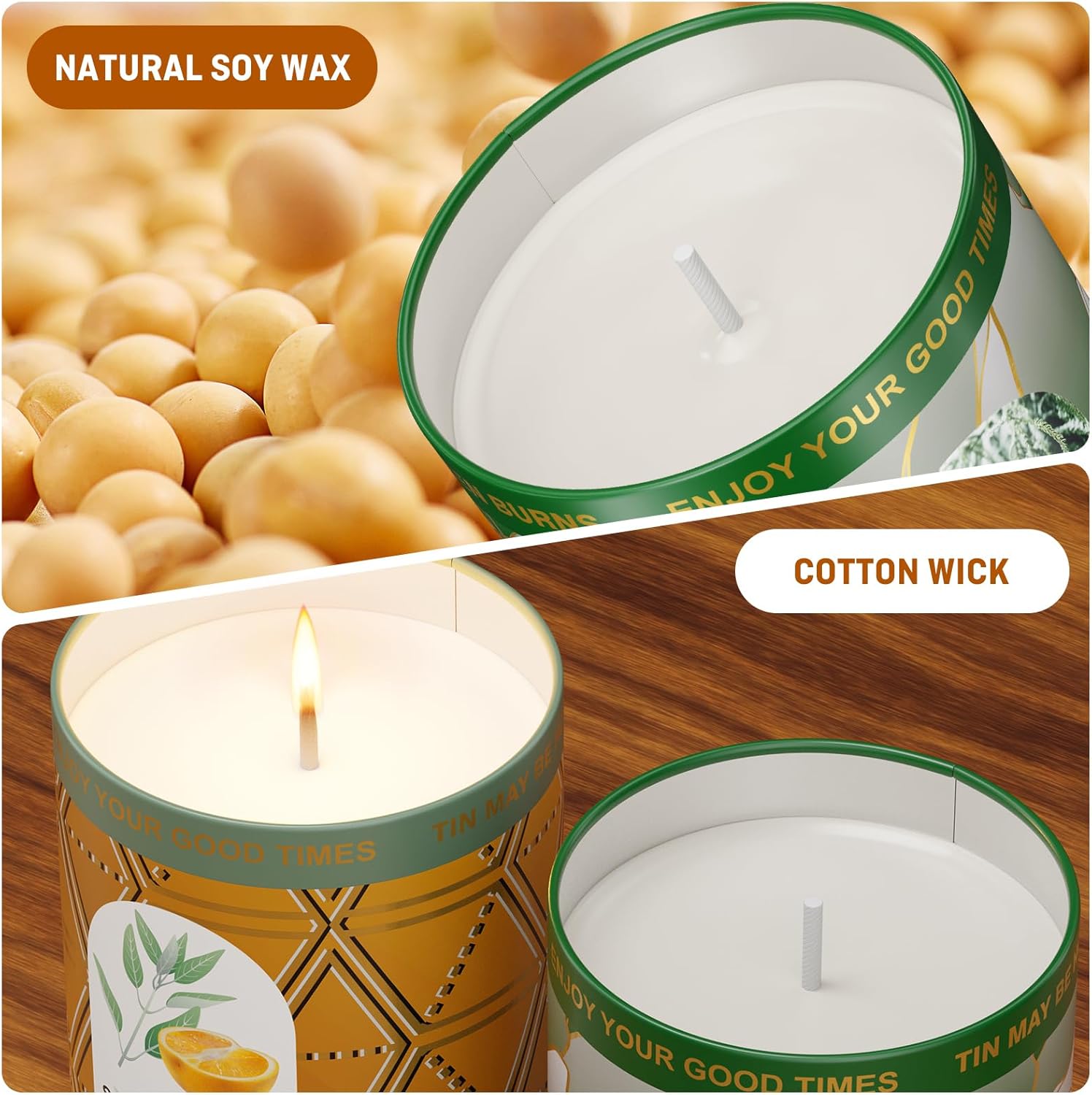 3-Pack Aromatherapy Candle Set - Balsam & Cedar, Sage & Citrus, Coconut & Beach Scented Candles | 4.5oz × 3 (13.5oz Total) | 75+ Hour Total Burn | Natural Soy Candles for Home, Gifts & Christmas - Image 4