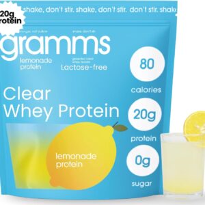 Clear Protein Powder, Lemonade | 20g Protein Grass-Fed Whey Isolate, Zero Sugar, Zero Lactose, Non-Bloating, Non-GMO, Protein for Women (18 Servings)