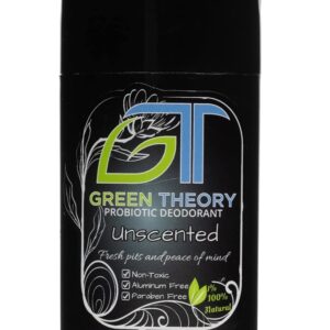 Green Theory - Unscented Natural Probiotic Deodorant - Aluminum Free, Paraben Free, Fragrance Free - 2.65 Ounce Solid Stick