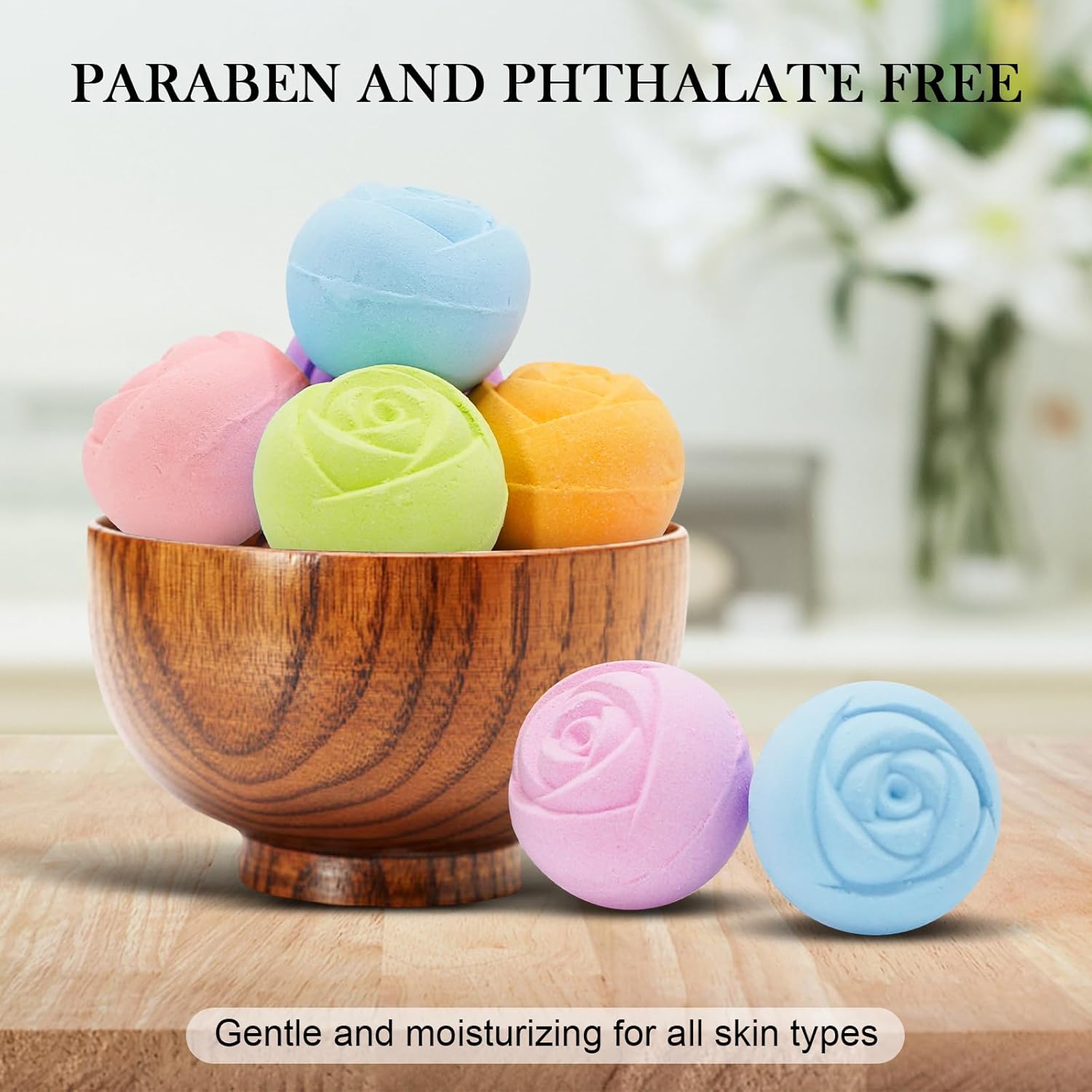 30 Pcs Handmade Rose Bath Bombs with Natural Essential Oils for Women Home Spa Gifts - Image 4