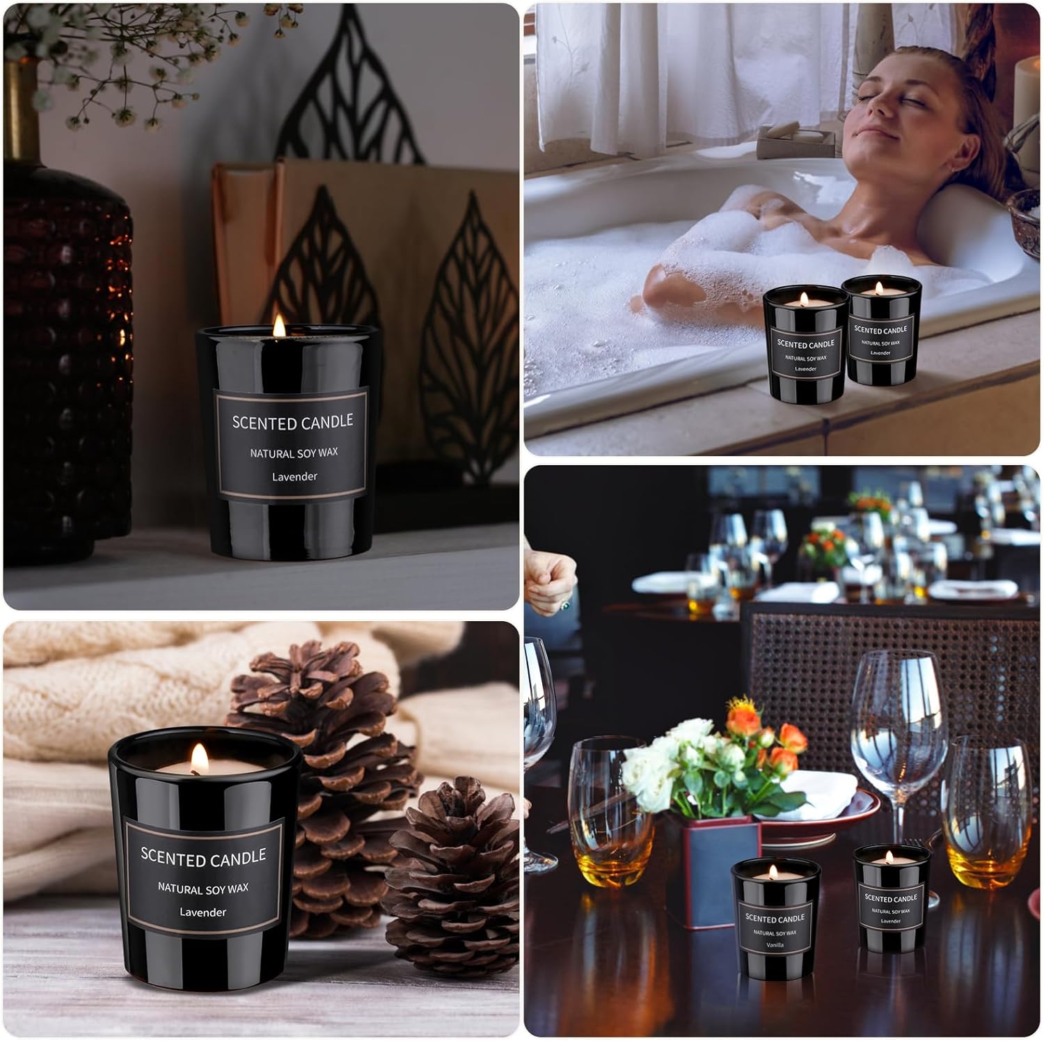 8 Pack Scented Candles for Home, Scented Candles Gifts Set for Men, Smoke-Free Strong Fragrance Long Lasting, Aromatherapy Candles for Women Men, Father's Day Gifts - Image 3