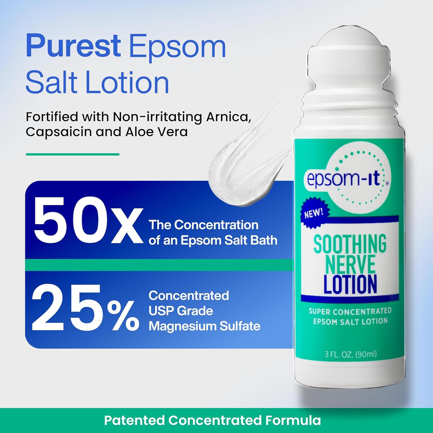 Epsom-It Soothing Nerve Lotion - Roll On Epsom Salt Magnesium Lotion, Topical Magnesium Cream with Capsaicin & Arnica for Tired Muscles, and Sleep, 3oz, 4-Pack - Image 3