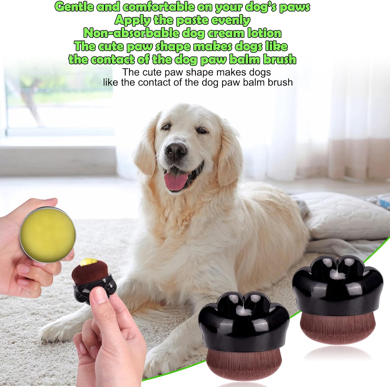 Palksky Dog Paw Pad Balm Brush, 2PCS Paw Balm Applicator for Dog, Puppy Paw Soother Brush,Dog Care Skincare Brush, Paw Butter for Dogs Brush, Dog and Cat Foot Nose Butter Cream Brush - Image 3