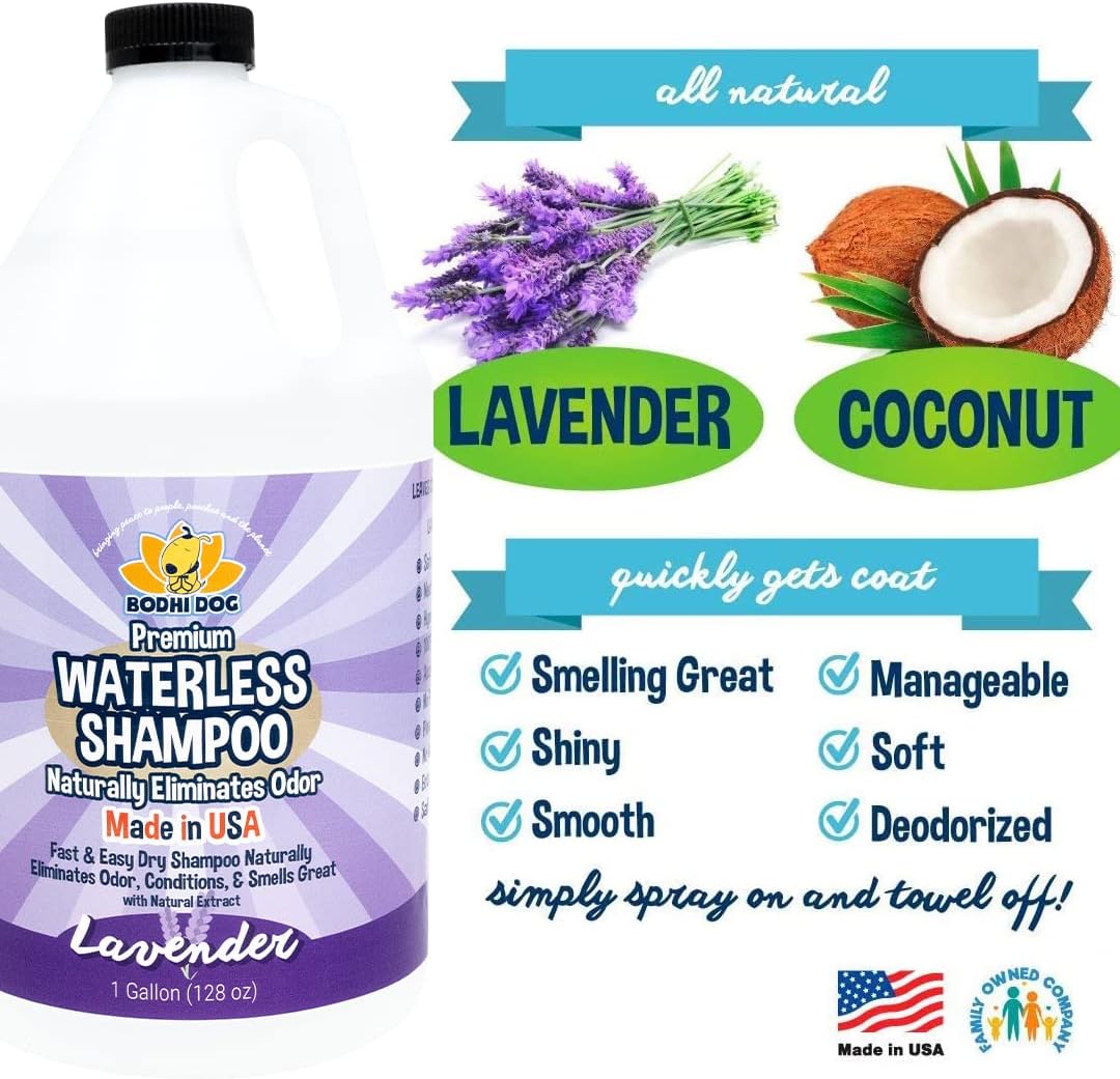 Bodhi Dog Waterless Shampoo - Natural Dry Shampoo for Dogs & Cats - Neutralizes Pet Odor - No Rinse Required - Made of Natural Extracts - Safe for Sensitive Skin - Made in USA - Lavender (1 Gallon) - Image 4