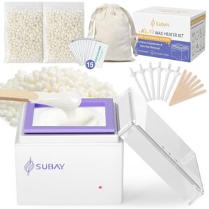 SUBAY Nose Wax Kit, Cordless Mini Wax Warmer for Ear Eyebrow Hair Removal, Waxing Kit for Women Men with 100g Beads, 6 Nose Sticks, 6 Applicators, Storage Bag, Rechargeable Machine for Face Waxing