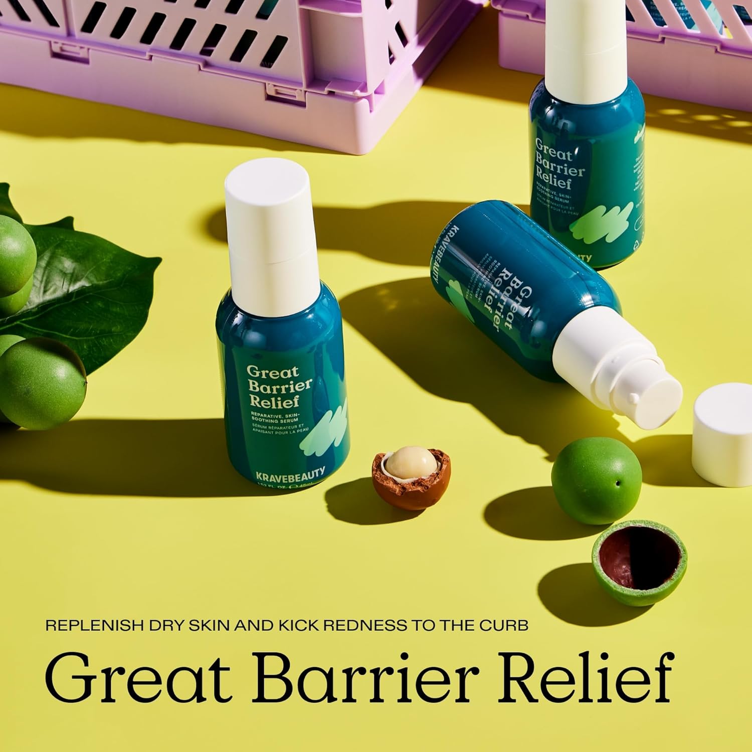 KraveBeauty Great Barrier Relief, Soothing Skin Barrier Repair Serum, Contains Tamanu Oil to Soothe and Calm Redness, For All Skin Types, Vegan & Cruelty Free, 1.52 fl oz - Image 3