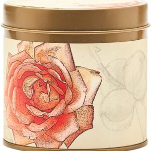 Rosy Rings Signature Tin Candle - Aromatherapy Fragrance Elegant Home Decor Gift Long Lasting 50 Hour Burn Botanical Floral Notes of Apricot, Blond Woods, Mirabelle Plum, Pomelo, Violet (Apricot Rose)