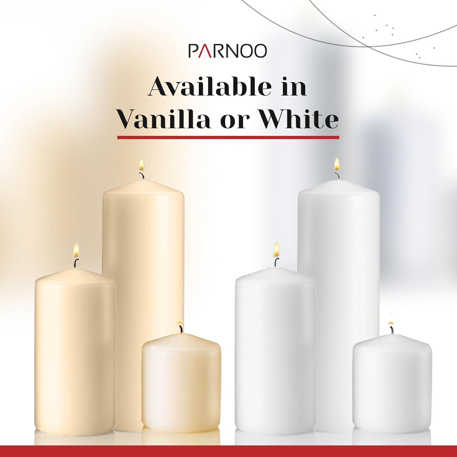 Vanilla Pillar Candles Set of 3 - Dripless Unscented - 3x3, 3x6 & 3x9 Decorative Candles for Home Decor & Table Centerpieces, PARNOO - Image 7