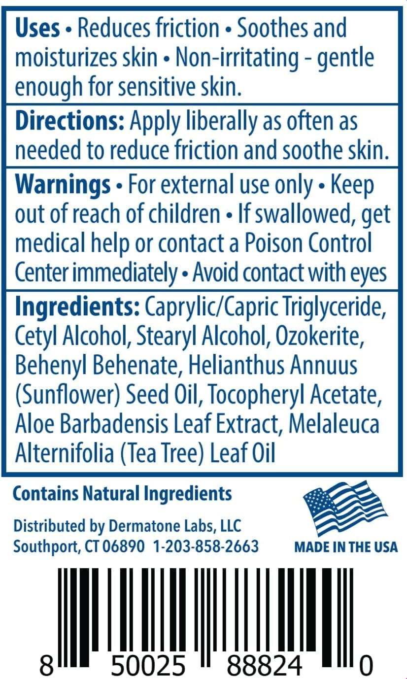 Dermatone Anti-Chafe Body Stick 2-Pack Fragrance Free Skin Balm Prevents Friction Chafing Travel Size 0.45oz - Image 3