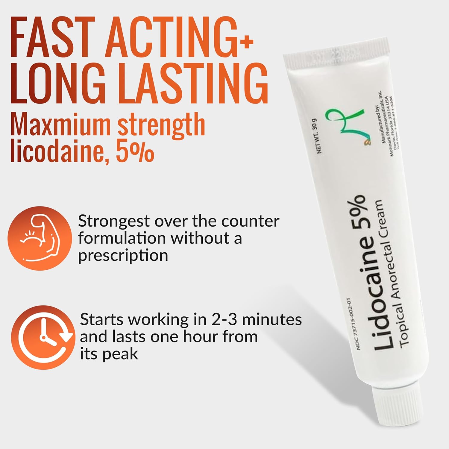 Maximum Strength 5% Lidocaine Hemorrhoid Treatment Cream for External and Internal Hemorrhoids Treatment Burn Itch Pain Relief Topical Anorectal Cream - 30 Gram Tube Made in USA - Image 4