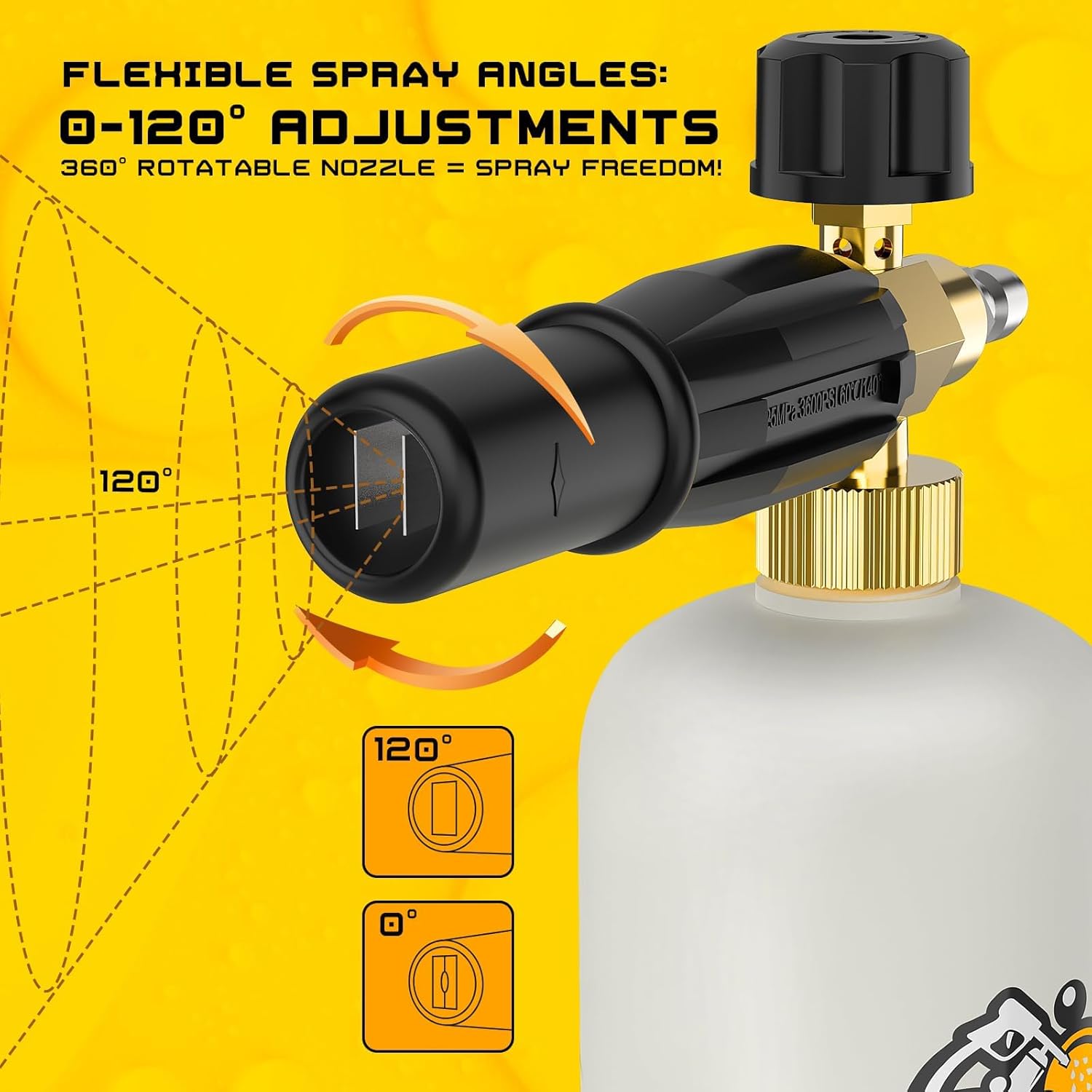 1 Liter Foam Cannon Kit with 5 Nozzle Tips and 1/4 Inch Connector for Pressure Washers - Image 5