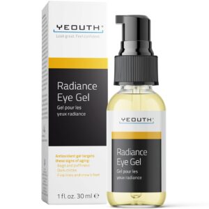 YEOUTH Under Eye Gel with Hyaluronic Acid for Puffiness, Under Eye Bags & Circles, Hydrating Skincare for Tired-Looking Eyes 1oz