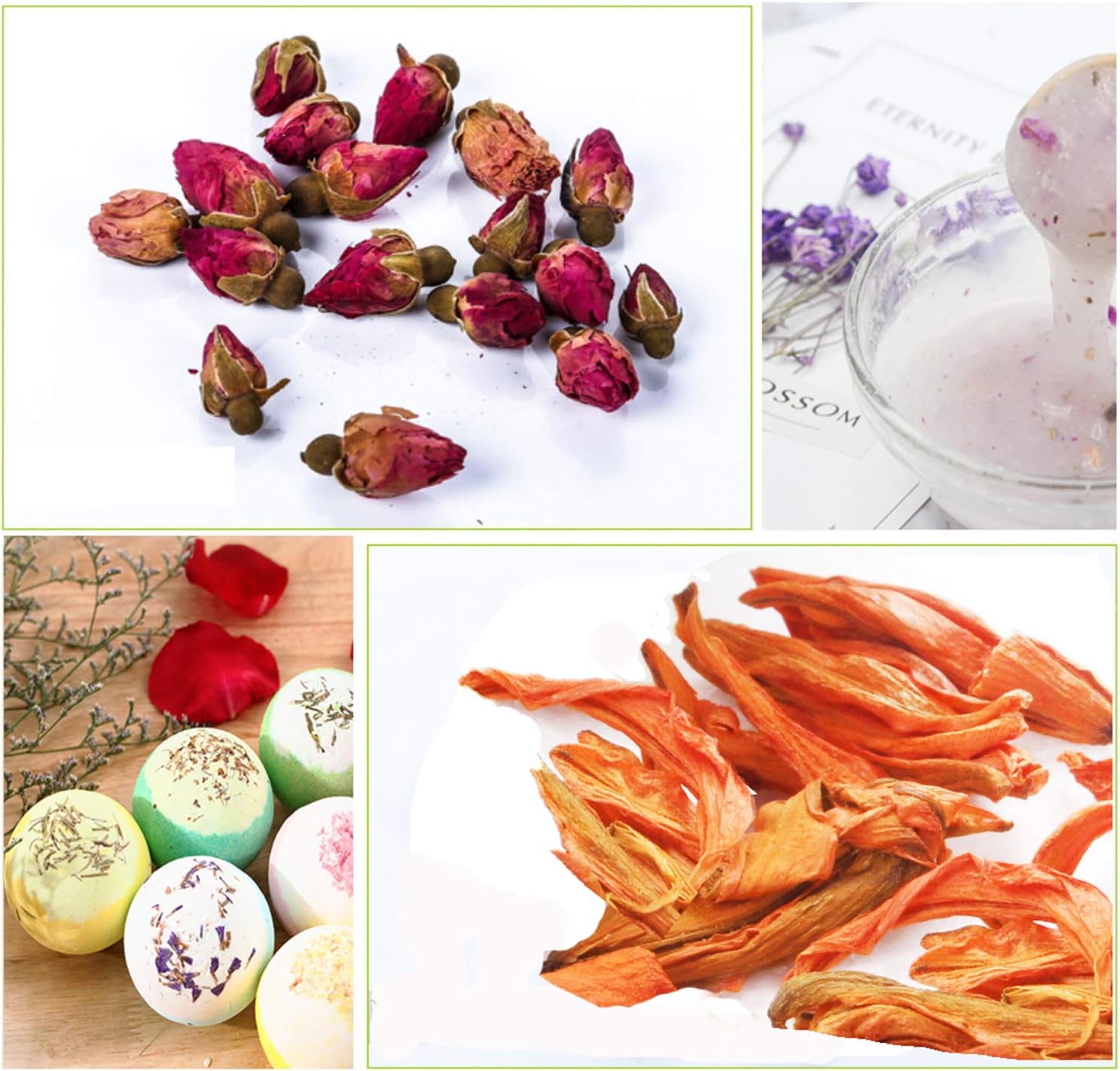 Dried Flowers- Edible Herbs Bulk of Lavender Buds, Rosebud, Jasmine, Chamomile, for Bath Bomb, Candle, Soap Making Kit - Image 3