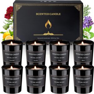 8 Pack Scented Candles for Home, Scented Candles Gifts Set for Men, Smoke-Free Strong Fragrance Long Lasting, Aromatherapy Candles for Women Men, Father's Day Gifts