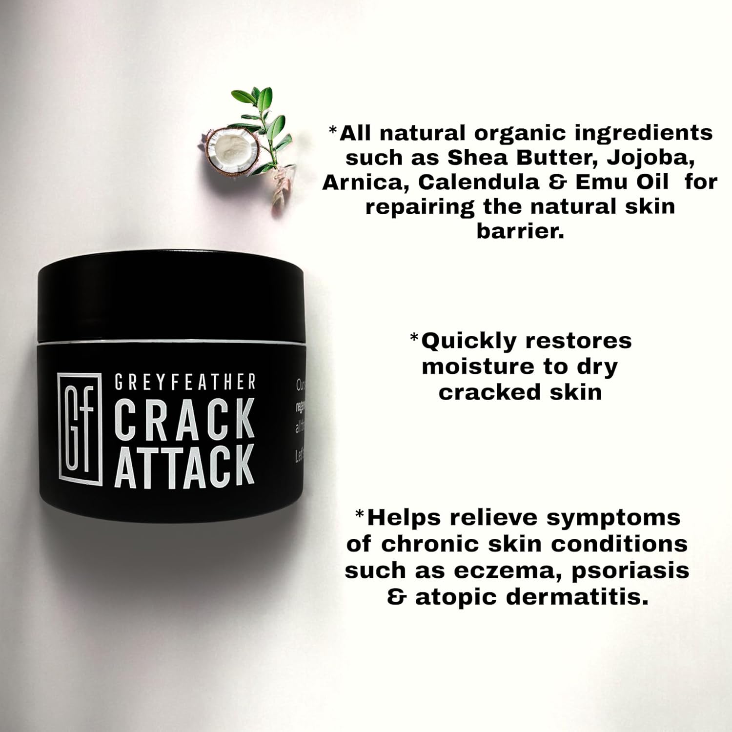 Greyfeather Crack Attack Hand Cream for Dry Cracked Hands Working Hands Cream โ Travel Size Moisturizer with Shea Butter & Vitamin E โ Anti Aging Hand Cream for Men & Women Non-Greasy & Fast Absorbing - Image 4