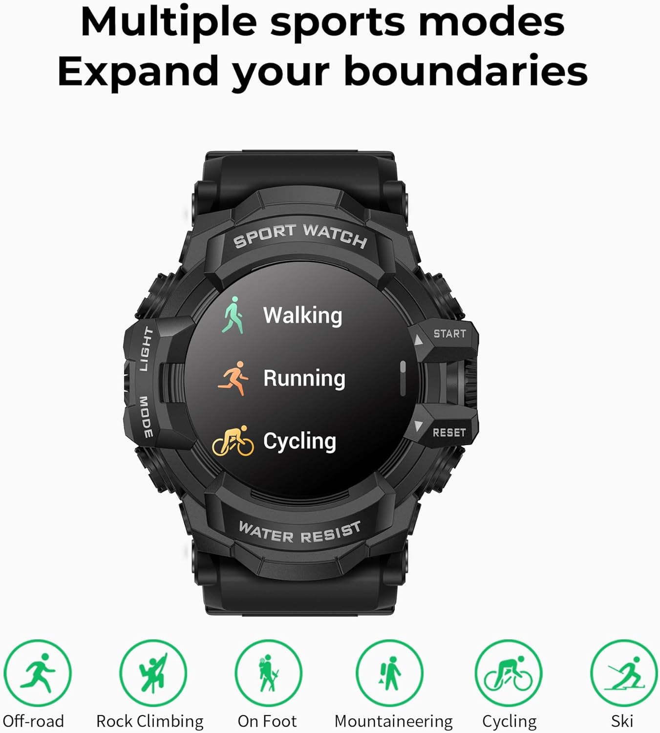MIDDOW Military Smart Watch with Flashlight (Answer/Make Call) Compass, Heart Rate/Sleep/Sports Tracker, IP68 Waterproof, Long Battery Life, HD Screen, Android & iOS (Black) - Image 4