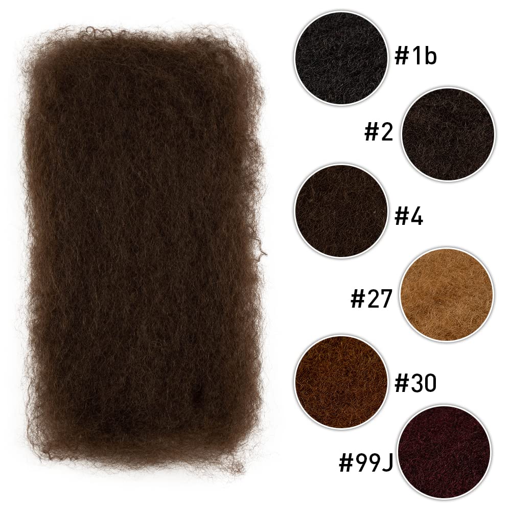FASHION IDOL Afro Kinkys Bulk Human Hair for Dreadlock Extensions Loc Repair Braiding Twist Tight Afro Kinky Human Hair for Loc 3 Packs 150 Gram Medium Brown 16 Inches 5.3 Oz - Image 5