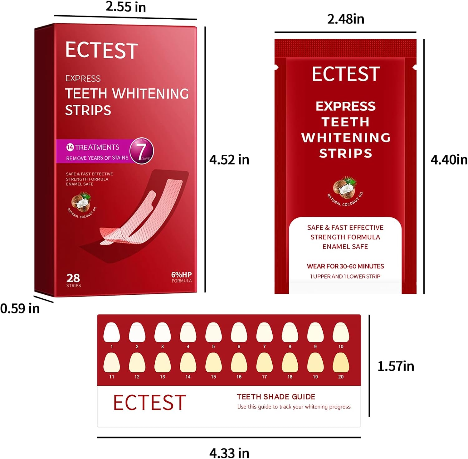 Teeth Whitening Strips for Teeth Sensitive, Professional Teeth Whitening Kit for Coffee Drinker, 28 Teeth Whitener Strips Coconut Flavor, 14 Treatments Easy to Use - Image 7