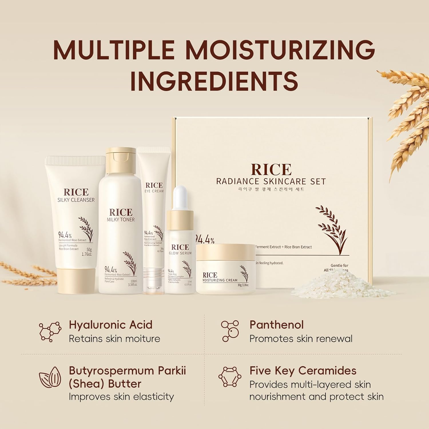 Rice Skin Care Set, Rice Skin Care For Teens 10-12, Korean Skincare Set For Glow Glass Skin,5IN1 Skin Care Set For Girls Ages 8-12,Pore Minimizing, Deep Hydrating - Image 8