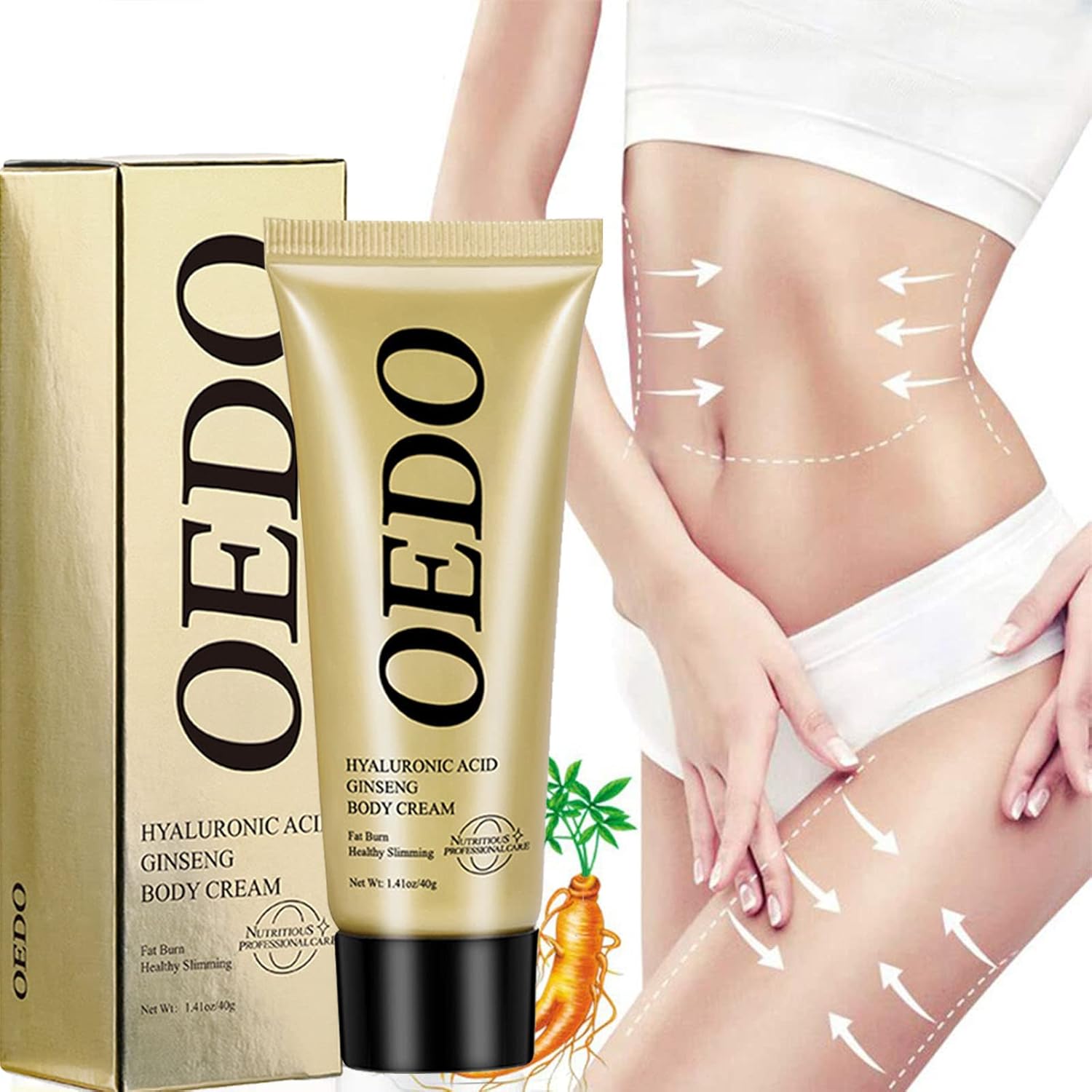 OEDO Hyaluronic Acid Ginseng Slimming Cream,Natural Cellulite Treatment Cream,Skin Firming Cream Reduce Cellulite Lose Weight Fat Health Care Burning Creams,Skin Tightening Improves Sagging Skin - Image 6