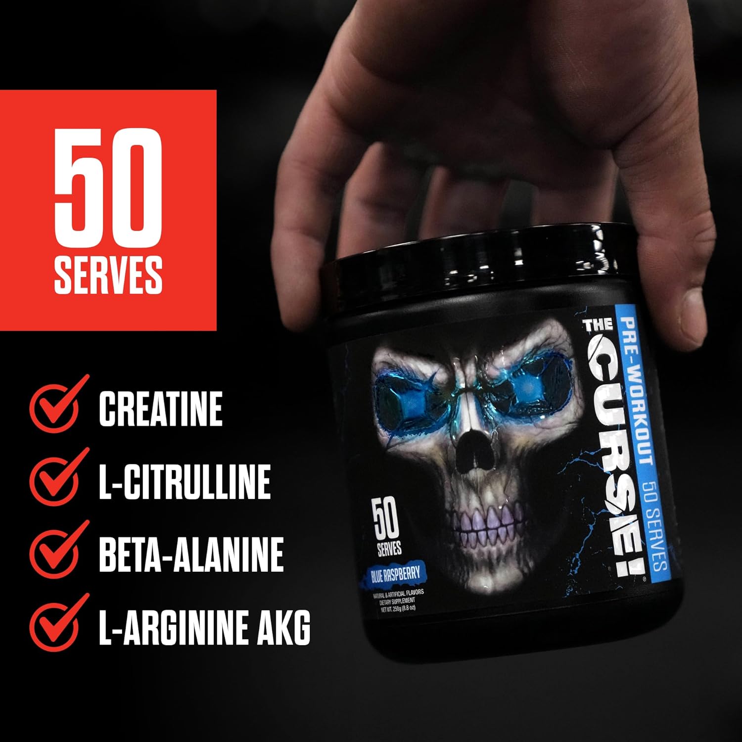 JNX SPORTS The Curse Pre-Workout Powder Lemon Rush 50 Servings for Men and Women - Image 6