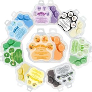 Scented Melting Wax for Electric Candle Warmers, Cat's Paw Shape Soy Wax Block, 8 Scents, Wickless Candle Blocks Air Freshener, Spa Scent, Home, Bathroom, Yoga