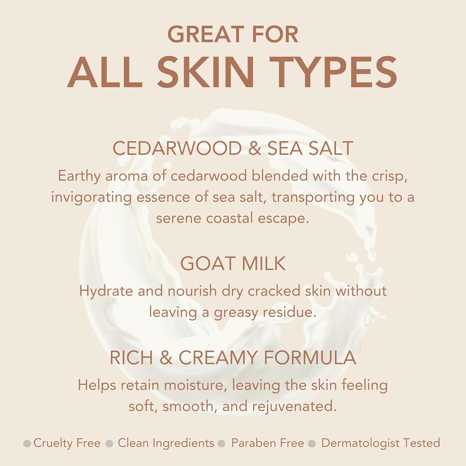 Dionis - Goat Milk Skincare Scented Hand Cream, Travel Size Self Care Moisturizing Lotion For Women, Vitamins & Minerals Hydrate Dry Skin - Cruelty Free, Cedarwood & Sea Salt, 1oz Set of 6 - Image 7