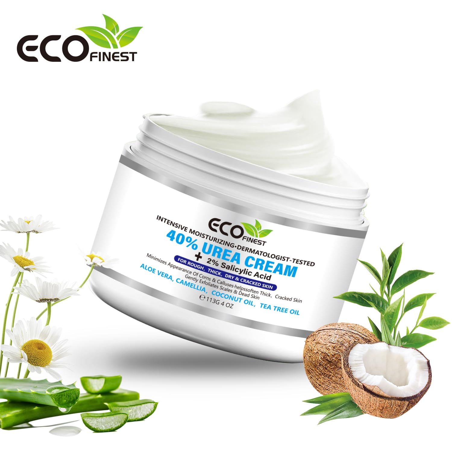 40% Urea Cream Contains Salicylic Acid and Is Suitable for Cracked Heels, Feet, Elbows, and Hands. Foot Cream Is Rich in Hyaluronic Acid, Tea Tree Oil, Etc- 113g/4.0oz - Image 8