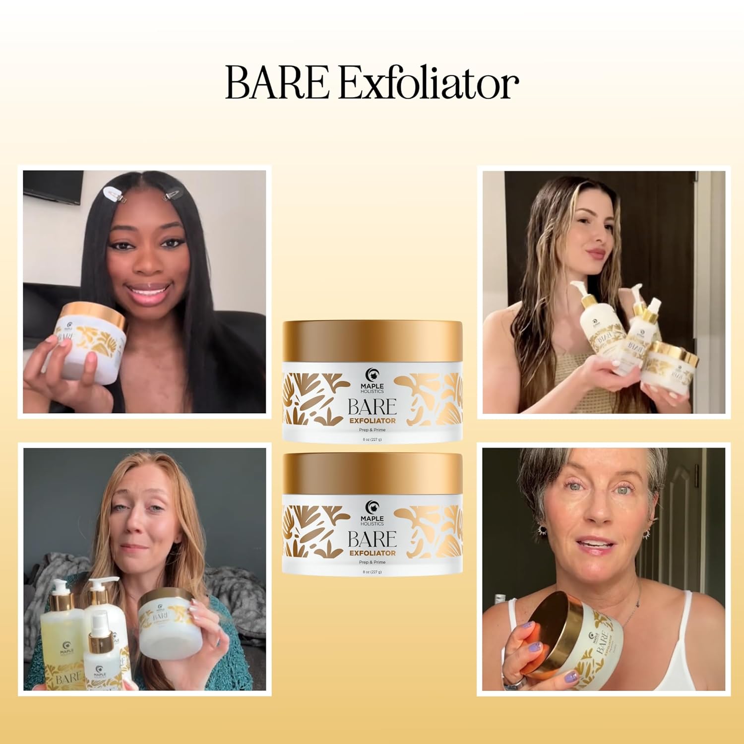 Bare Pre Shave Exfoliator 8 oz Bikini Legs Underarms Ingrown Hair Scrub - Image 2