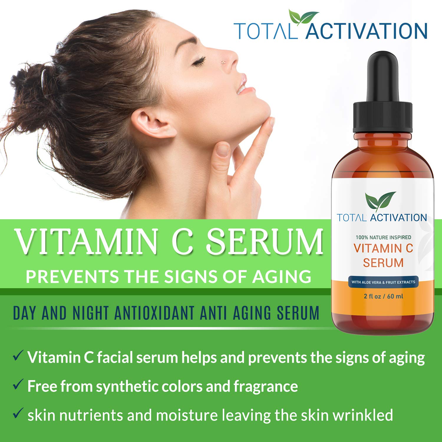 2oz Hydrating Vitamin C Serum with Aloe Vera and Vitamin E for Anti-Aging - Image 5