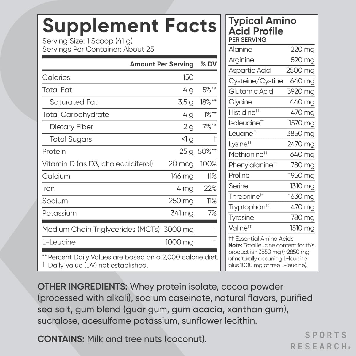 Sports Research Whey Protein Isolate - Sports Nutrition Protein Powder 25g per Scoop - 2lb Bag Whey Protein - Dutch Chocolate Bulk Protein Powder, 25 Servings - Image 5