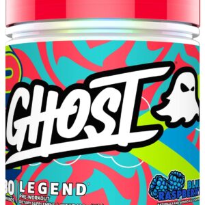 GHOST Legend Pre-Workout Powder, Blue Raspberry - 30 Servings – Pre-Workout for Men & Women with Choline, L-Citrulline, & Beta Alanine for Energy & Focus