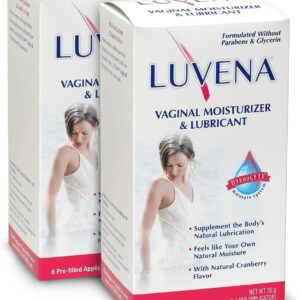 Luvena Moisturizer - Vaginal Moisturizer & Menopause Support for Women - Feminine Intimate Dryness, Redness, Irritation, Burning Symptom Relief - Water Based, Paraben & Glycerin Free - (2 Pack)