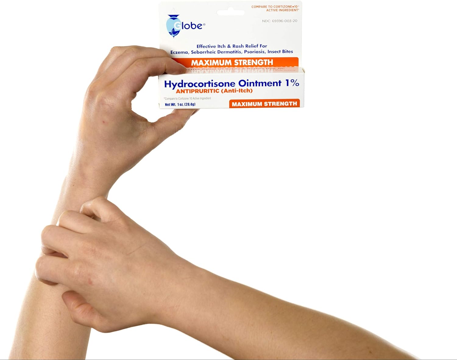 (3 Pack) Globe Hydrocortisone Maximum Strength Transparent Ointment 1%,1 oz, Anti-Itch Topical Ointment for Redness, Swelling, Itching, Rash, Bug/Mosquito Bites, Eczema, Hemorrhoids & More - Image 3