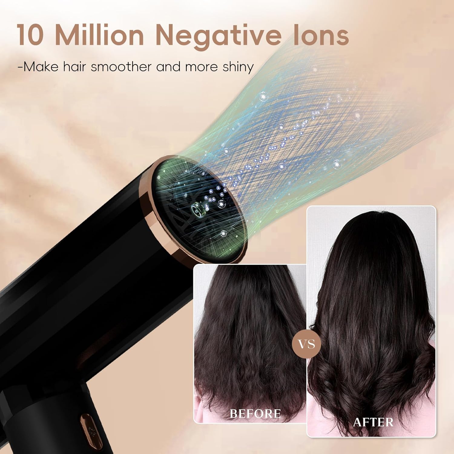 Nicebay 1600W Ionic Hair Dryer with Diffuser for Fast Drying, Lightweight Design - Image 5