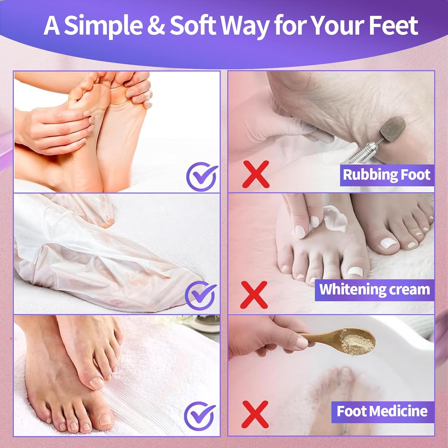 Moisturizing Foot Mask 5 Pack,Hydrating Foot Masks for Dry Cracked Feet,Moisturizing Socks Dry Skin Moisturizer for Soft and Smooth Touch Feet,Foot Care Spa Gifts for Women Men Mother's Day Gifts - Image 6