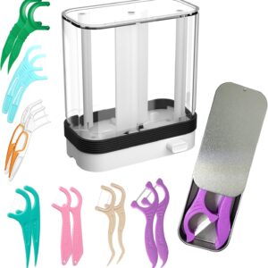 Floss Dispenser refillable, Floss Pick Dispenser for Plackers, Flosser Holder, Portable case for Dental Picks (20 Counts)