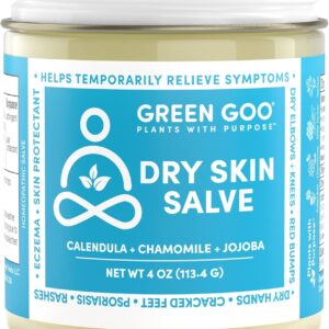 Green Goo Dry Skin Salve, All-Natural Moisturizer for Hydrating The Body & Face, Helps Alleviate Symptoms of Chronic Skin Conditions, 4 Oz